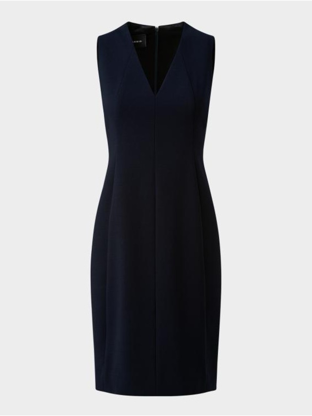Akris Black Mulberry Silk V-Neck Sheath Dress Pockets Size 12
